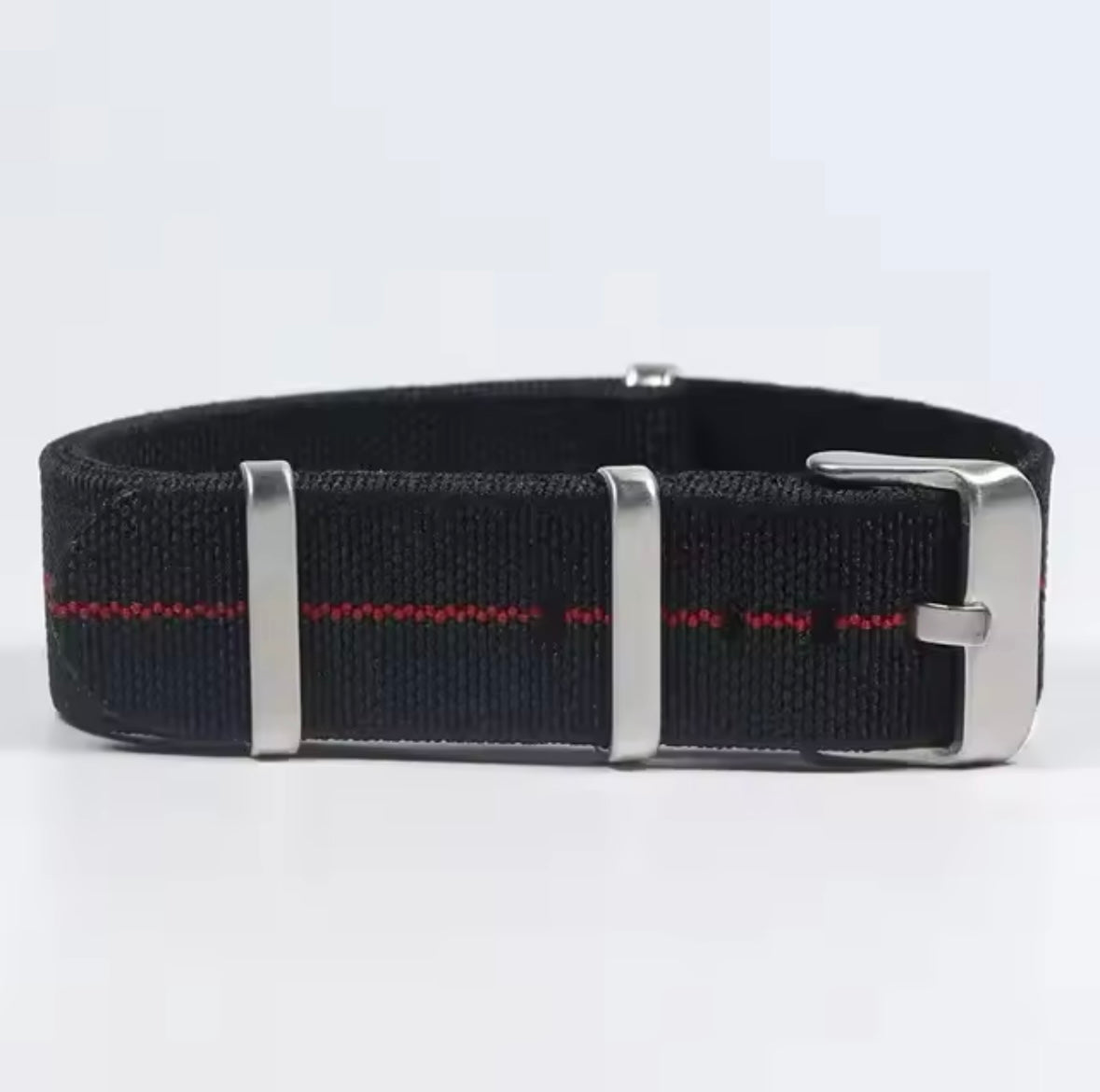 20mm NATO Strap Black Red Stripe