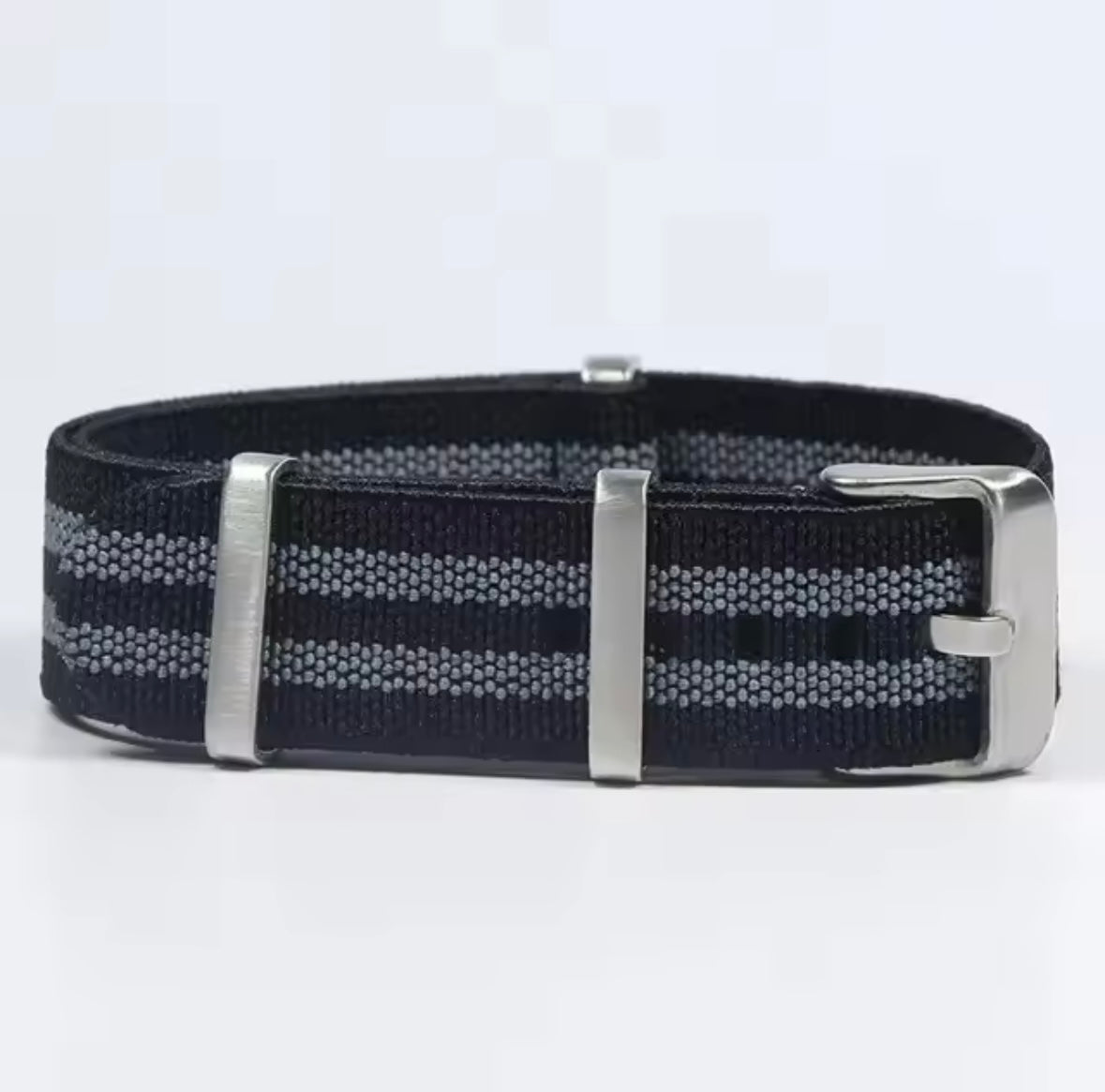 20mm NATO Strap Black Double Grey