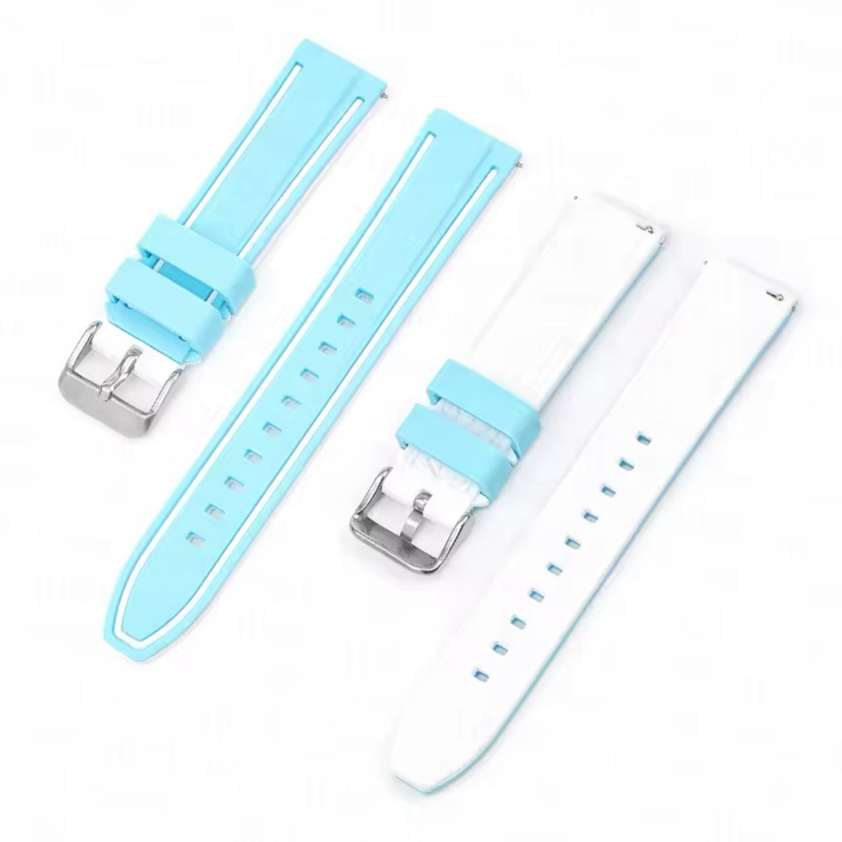 Light Blue And White Strap For Moonswatch 20mm