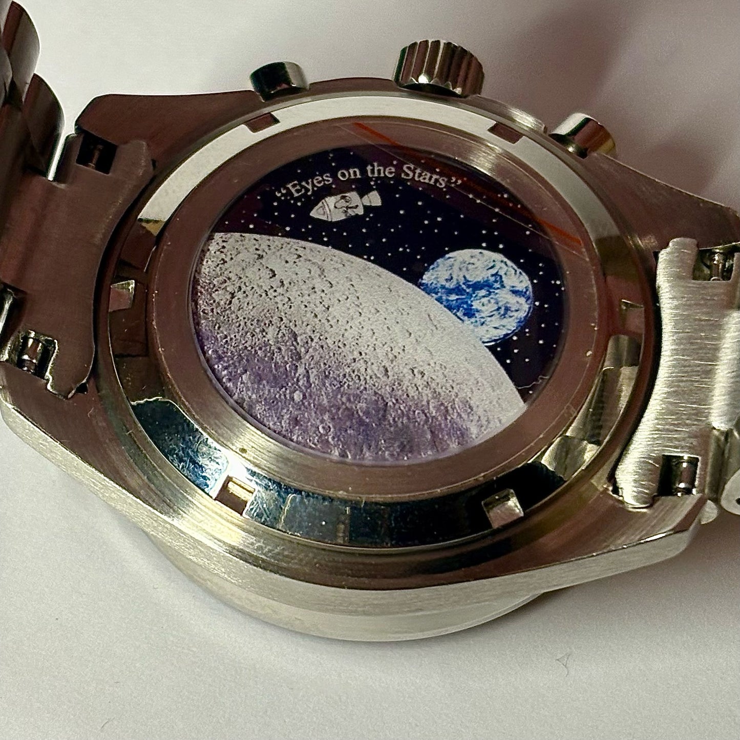 Mission to the moon decorated caseback