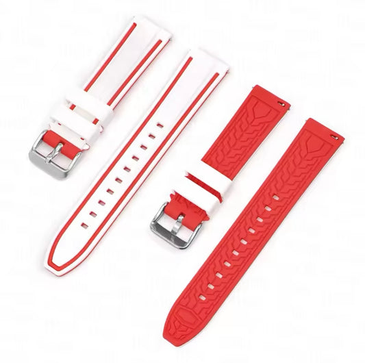 Red And White Strap For Moonswatch 20mm