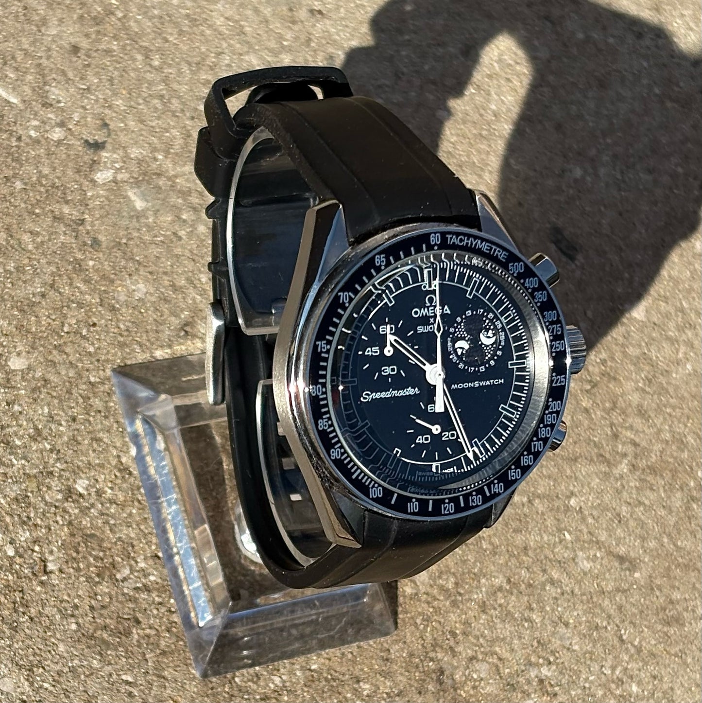 MoonMod Black Snoopy Moonphase Metal Moonswatch