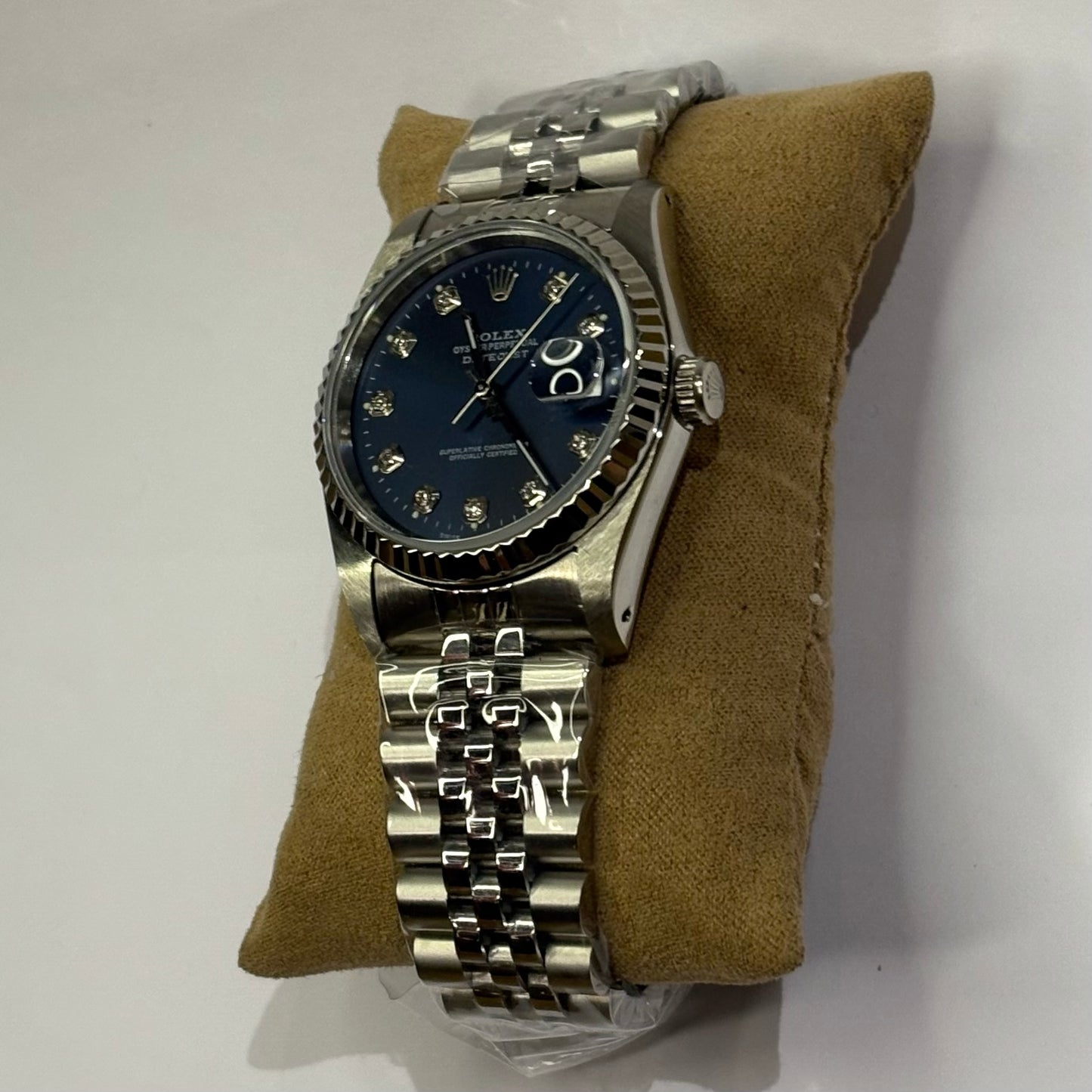 36mm Genuine Diamond Dial In Blue Rolex Datejust Build On Jubilee