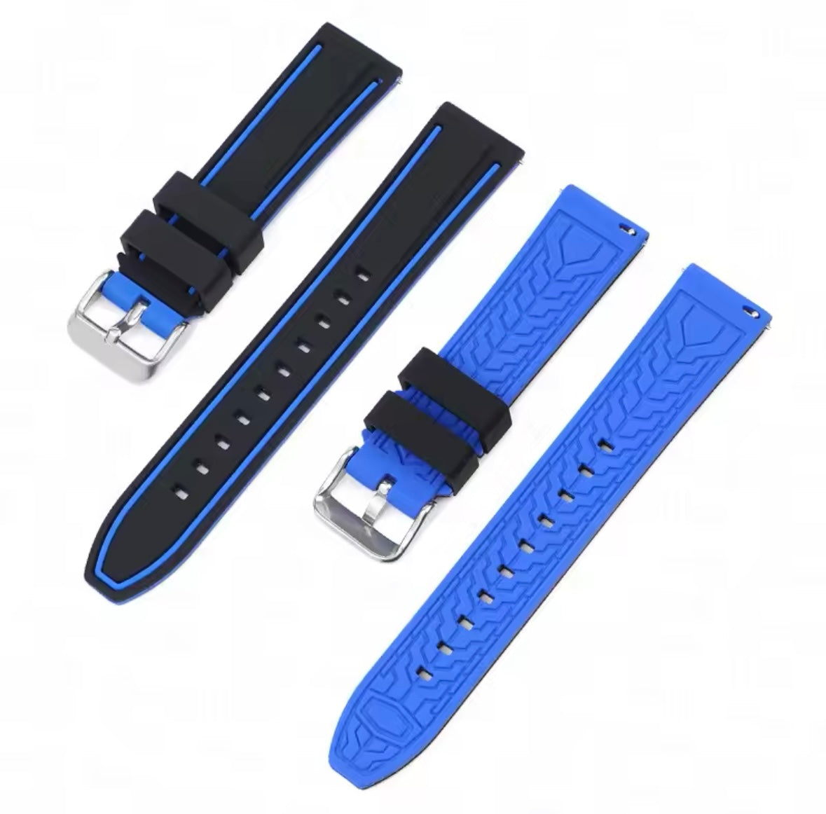 Black And Blue Strap For Moonswatch 20mm