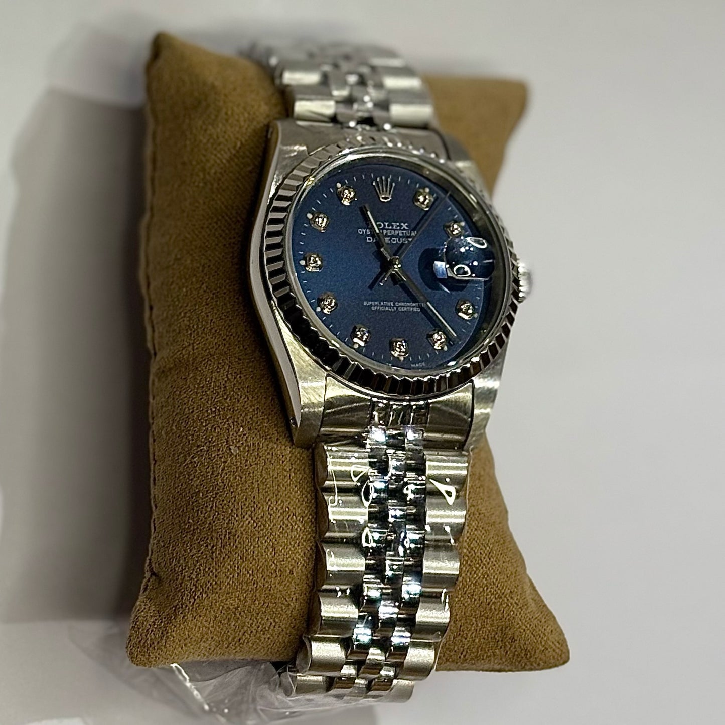 36mm Genuine Diamond Dial In Blue Rolex Datejust Build On Jubilee