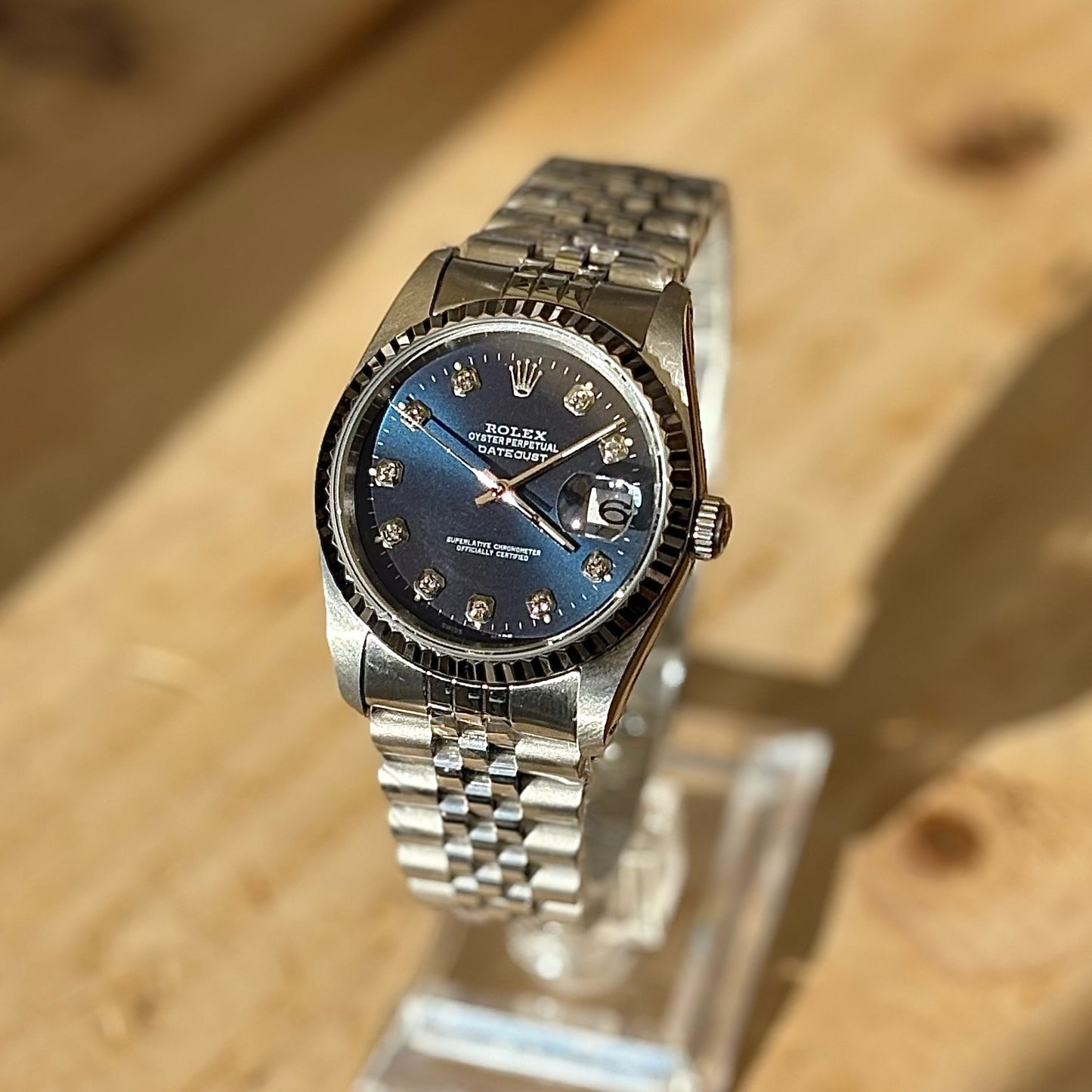 36mm Genuine Diamond Dial In Blue Rolex Datejust Build On Jubilee