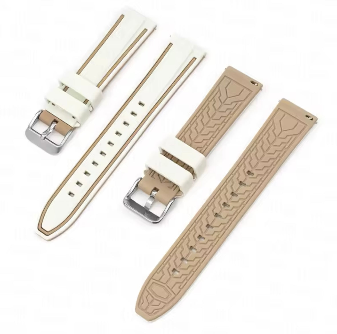 Cream And Beige Strap For Moonswatch 20mm
